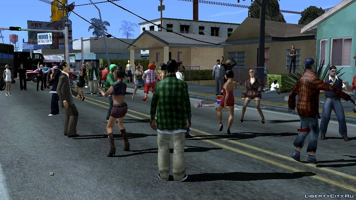 Большая вечеринка, возле дома Биг Смоука / GTA San Andreas (iOS, Android)