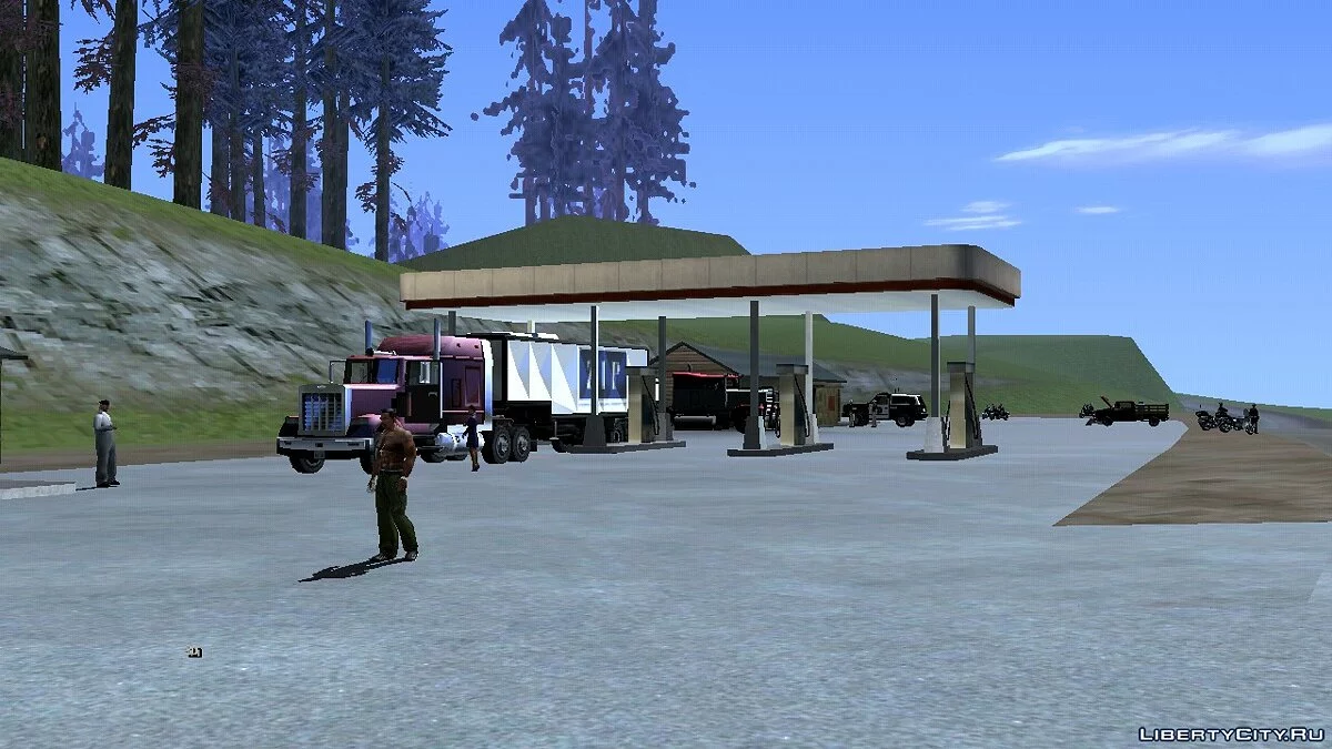 Оживление заправок в сельской местности (Возле Сан-Фиерро) / GTA San Andreas (iOS, Android)