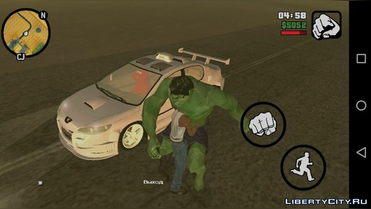 Скачать Невероятный Халк для GTA San Andreas (iOS, Android)