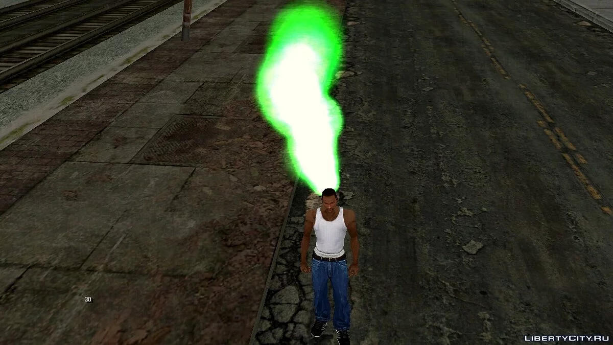 Зеленый дым из головы  / GTA San Andreas (iOS, Android)