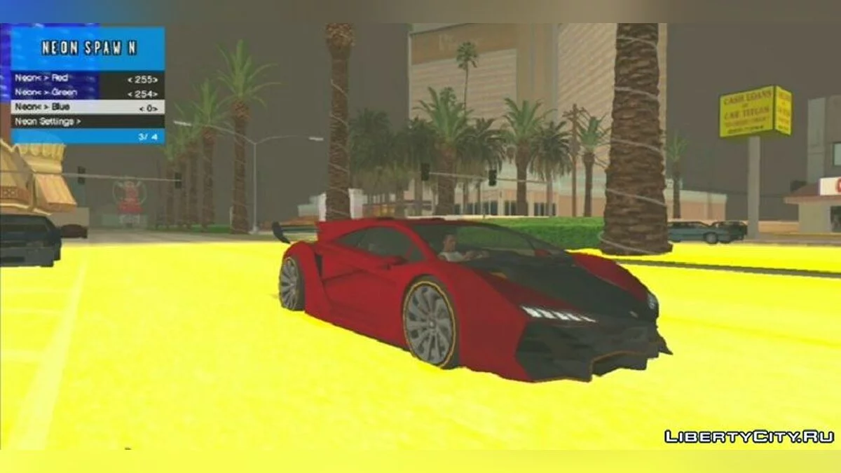 Спавнер неона + настройки (финал) / GTA San Andreas (iOS, Android)