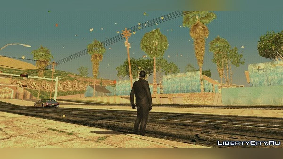 Листья летают в воздухе / GTA San Andreas (iOS, Android)