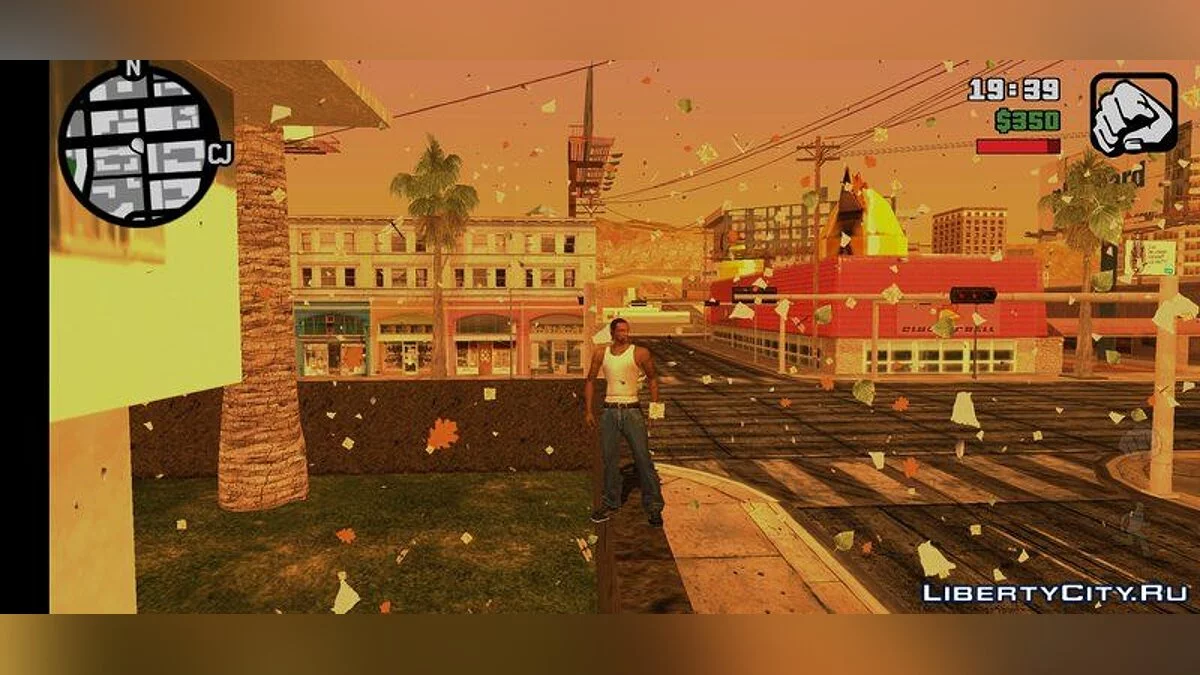 Листья летают в воздухе / GTA San Andreas (iOS, Android)