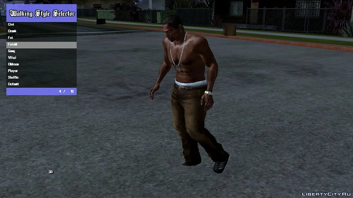 Выбор стиля походки / GTA San Andreas (iOS, Android)