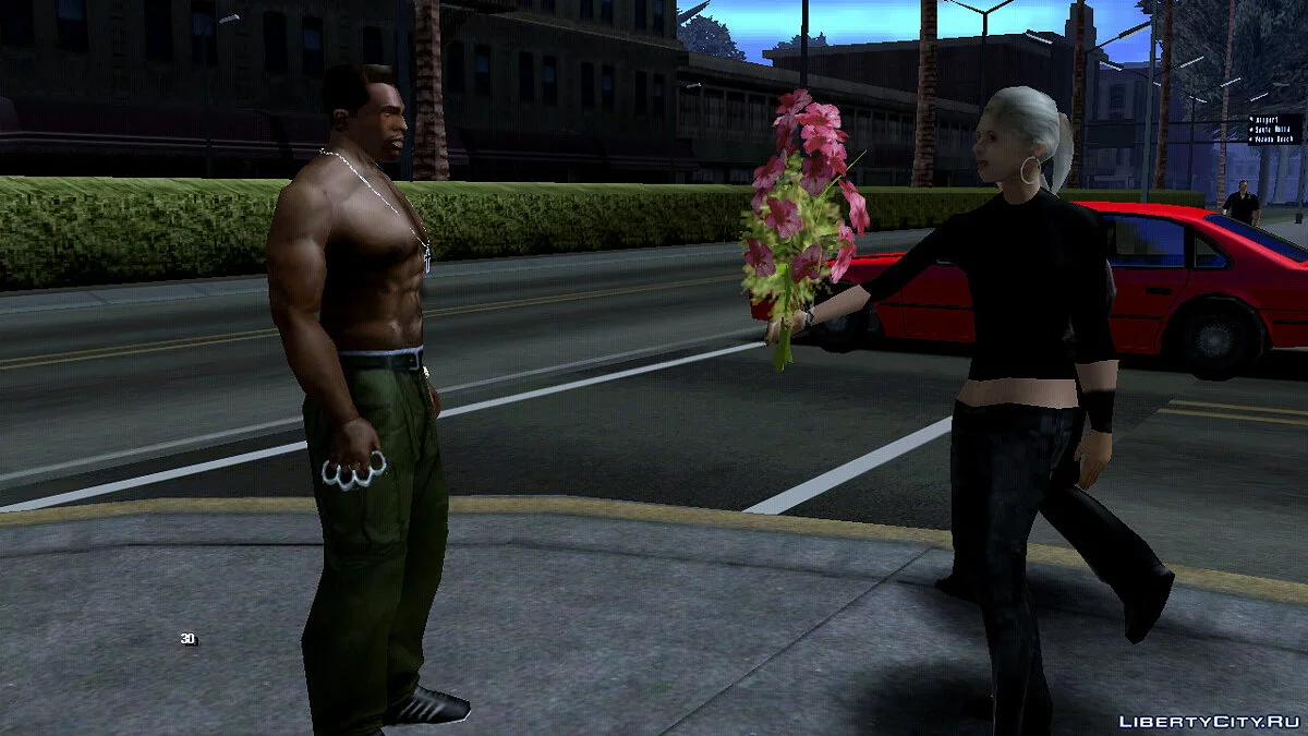 Дарить цветы девушкам (прохожим) / GTA San Andreas (iOS, Android)