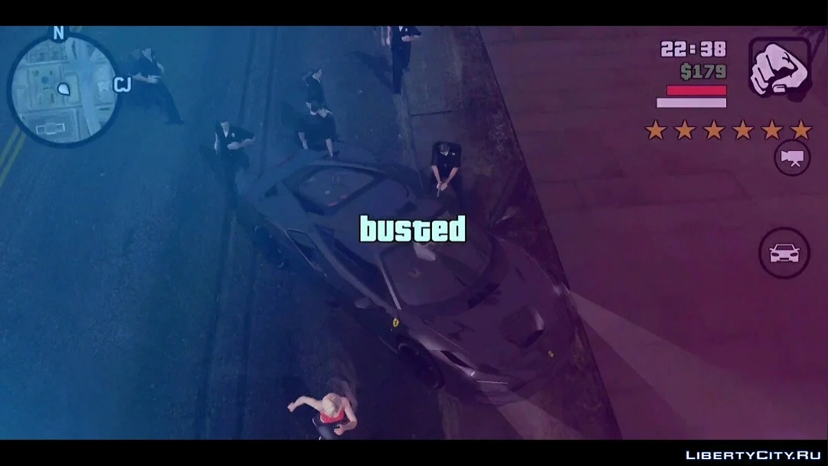 Арест и смерть как в Definitive Edition / GTA San Andreas (iOS, Android)