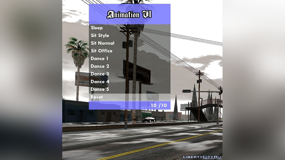Скачать Меню анимаций V1 для GTA San Andreas (iOS, Android)