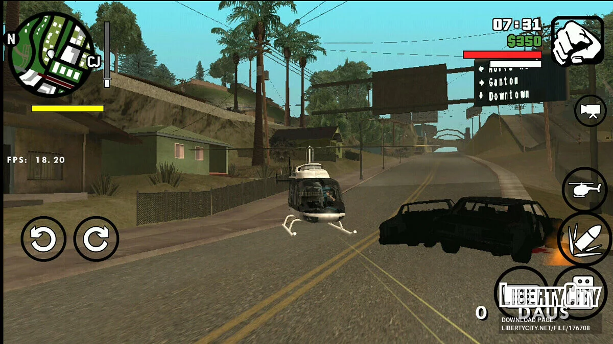 Возможность стрелять из полицейского вертолёта / GTA San Andreas (iOS, Android)