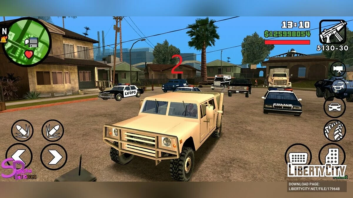 Транспорт полиции и силовиков на Grove Street / GTA San Andreas (iOS, Android)