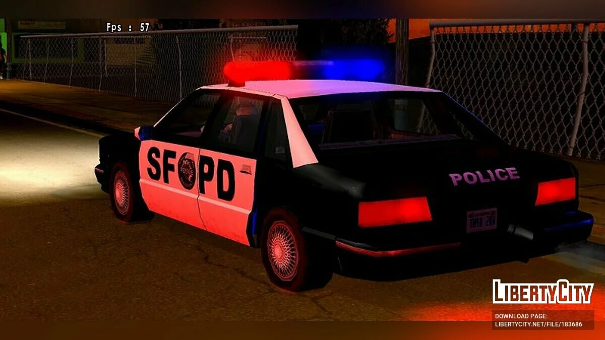 Улучшенное освещение полиции / GTA San Andreas (iOS, Android)