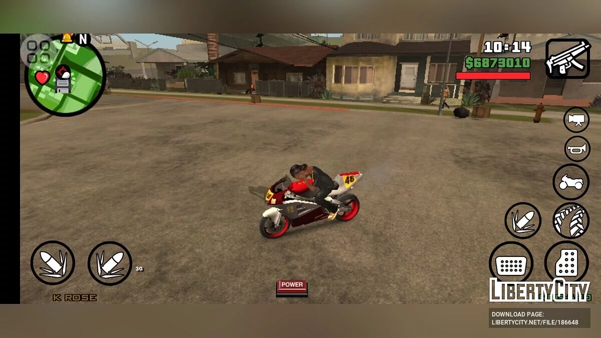 Шлем на мотоцикле / GTA San Andreas (iOS, Android)