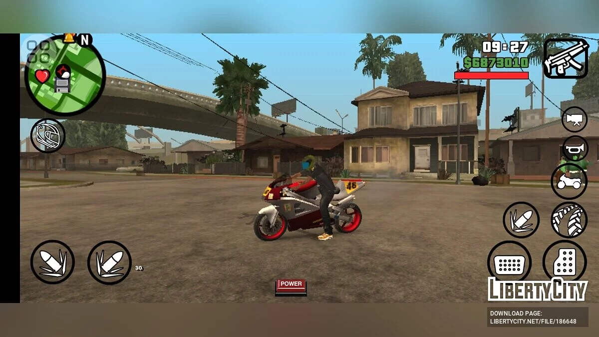 Шлем на мотоцикле / GTA San Andreas (iOS, Android)