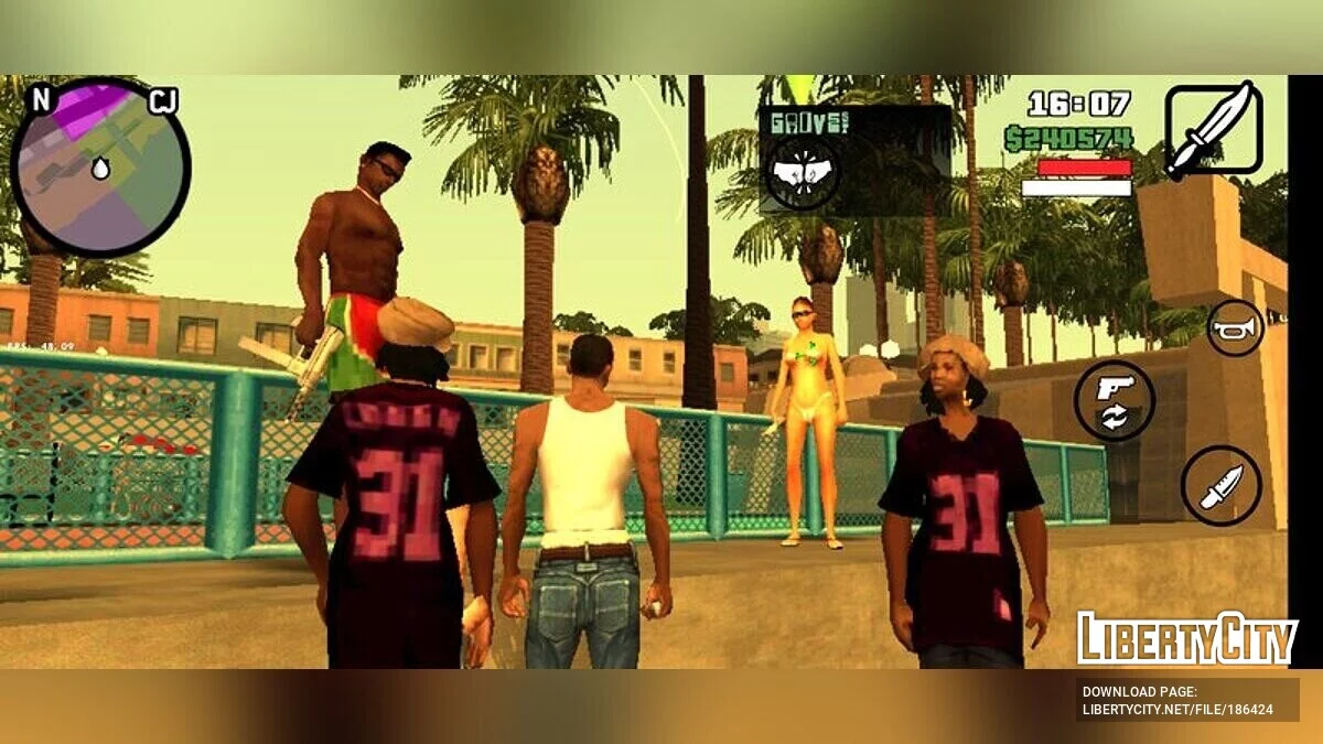Нанять семь прохожих в охрану / GTA San Andreas (iOS, Android)