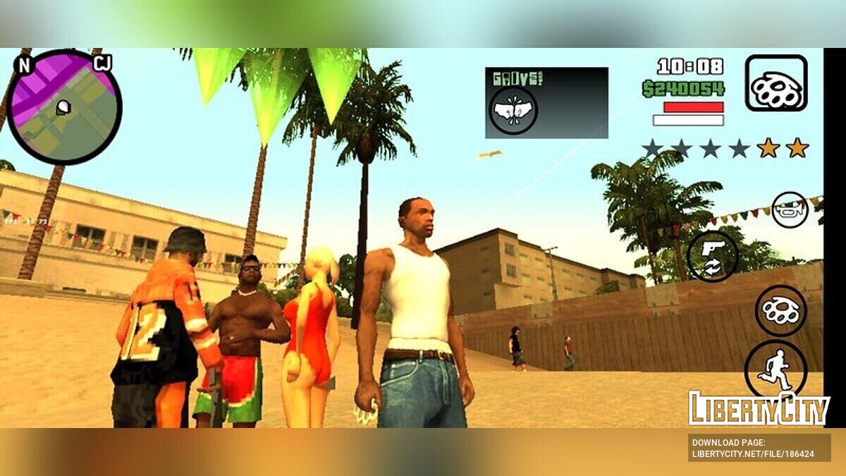 CLEO скрипт Нанять семь прохожих в охрану для GTA San Andreas (iOS, Android)