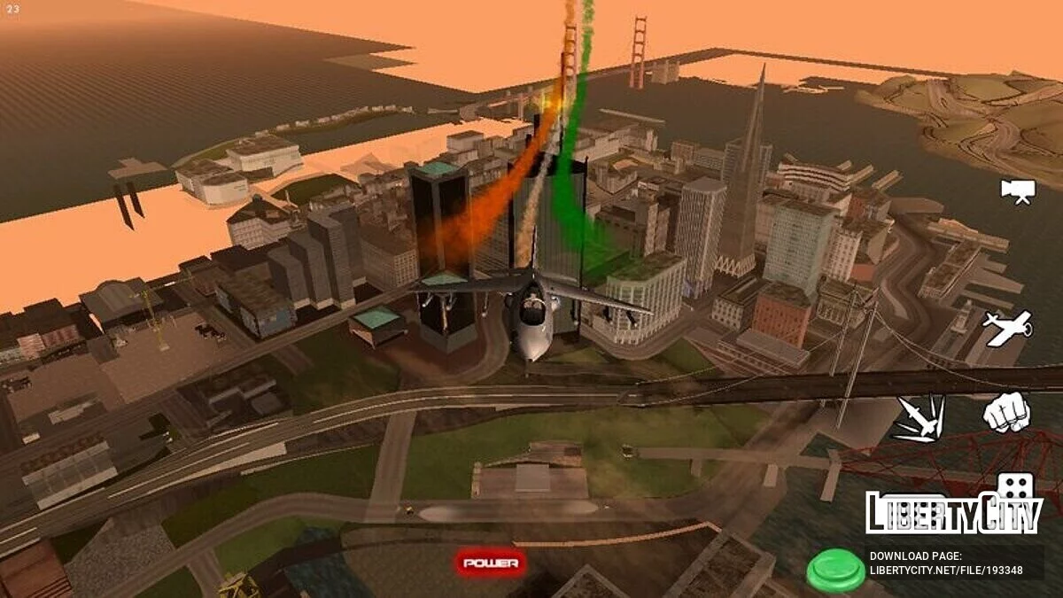 Флаг Индии за истребителем / GTA San Andreas (iOS, Android)