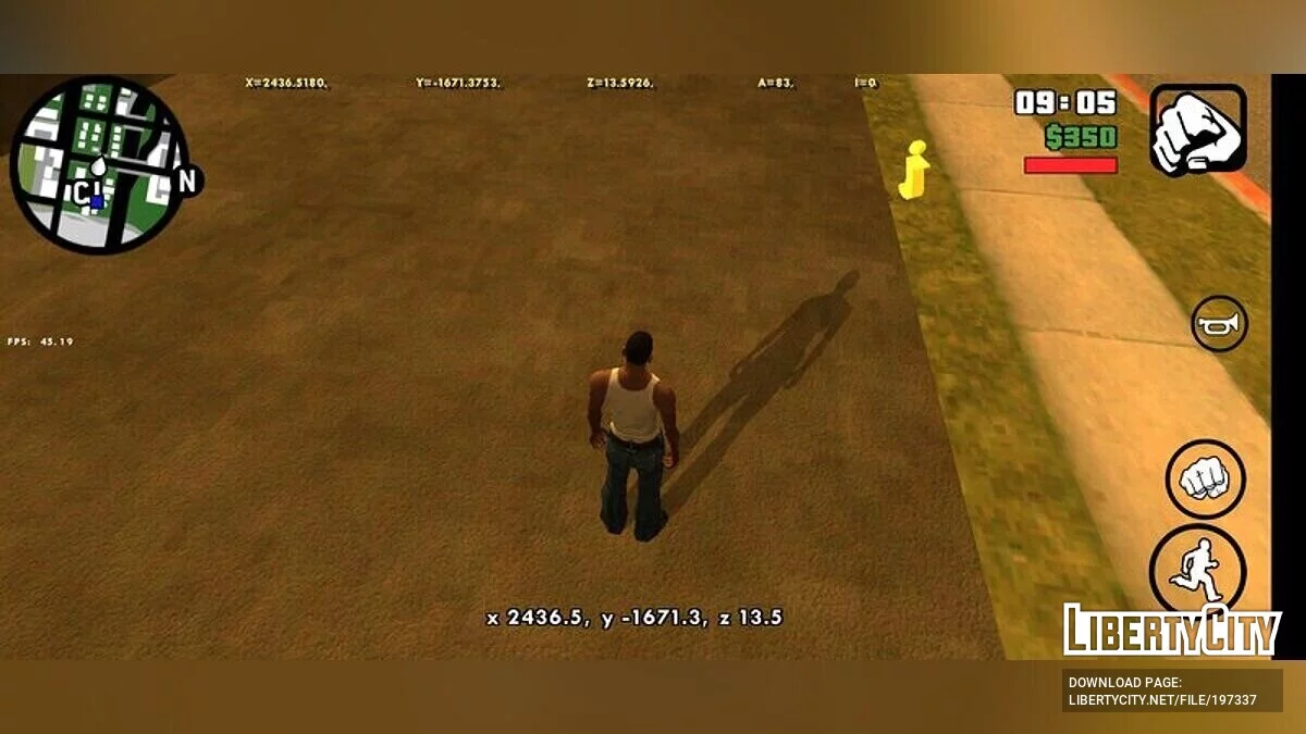 Показ координат / GTA San Andreas (iOS, Android)