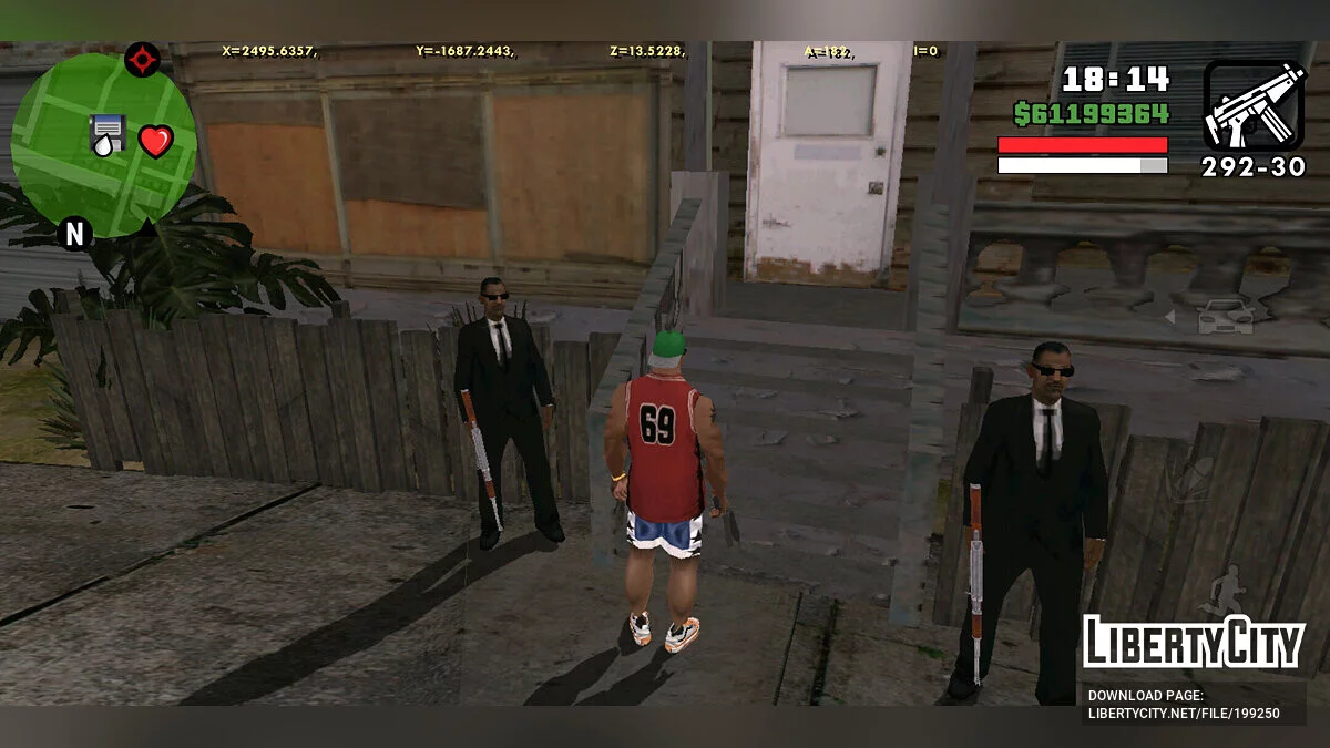 Охранники и автомобиль на Грув Стрит / GTA San Andreas (iOS, Android)
