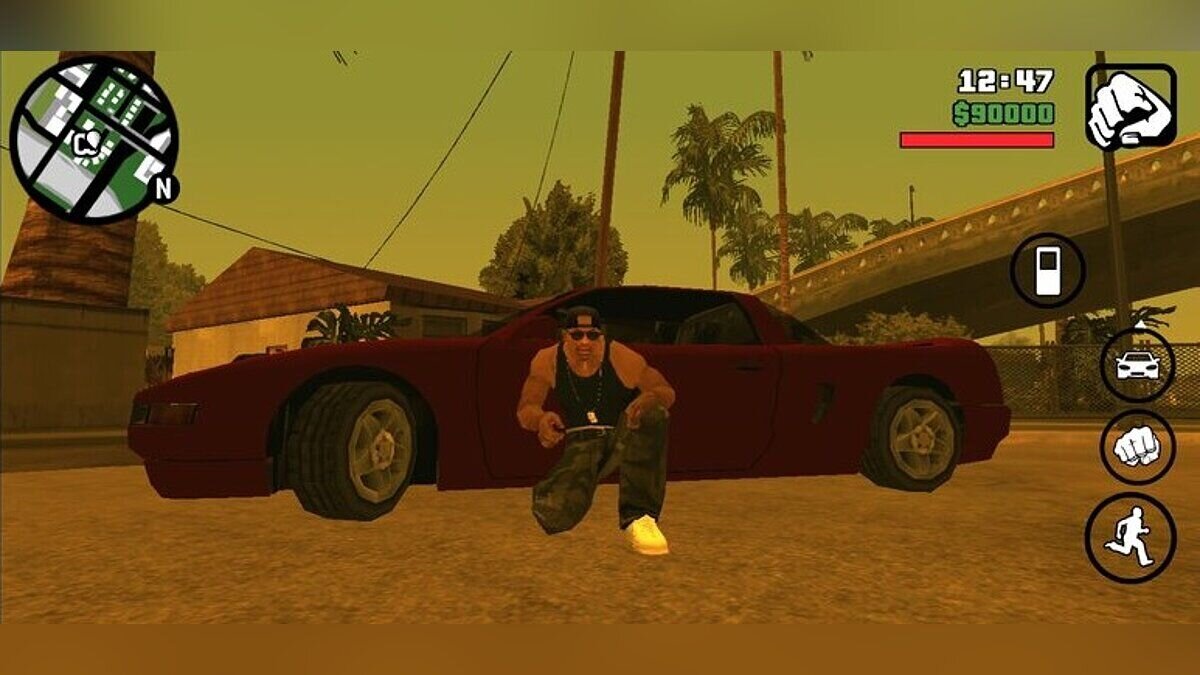 Скачать Повернутые колеса при выходе из транспорта для GTA San Andreas  (iOS, Android)