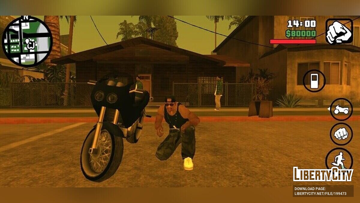 Скачать Повернутые колеса при выходе из транспорта для GTA San Andreas  (iOS, Android)