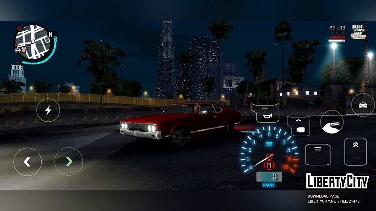 Неоновый тахометр + спидометр / GTA San Andreas (iOS, Android)