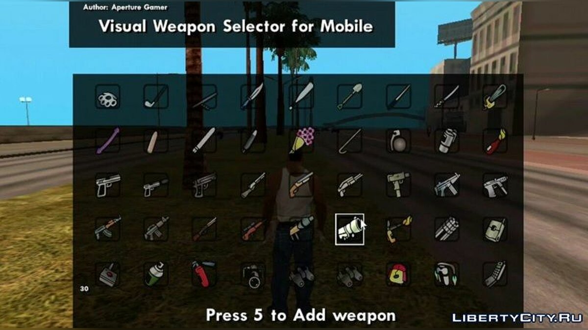 Визуальный спавнер оружия для GTA San Andreas (iOS, Android) - Картинка #3