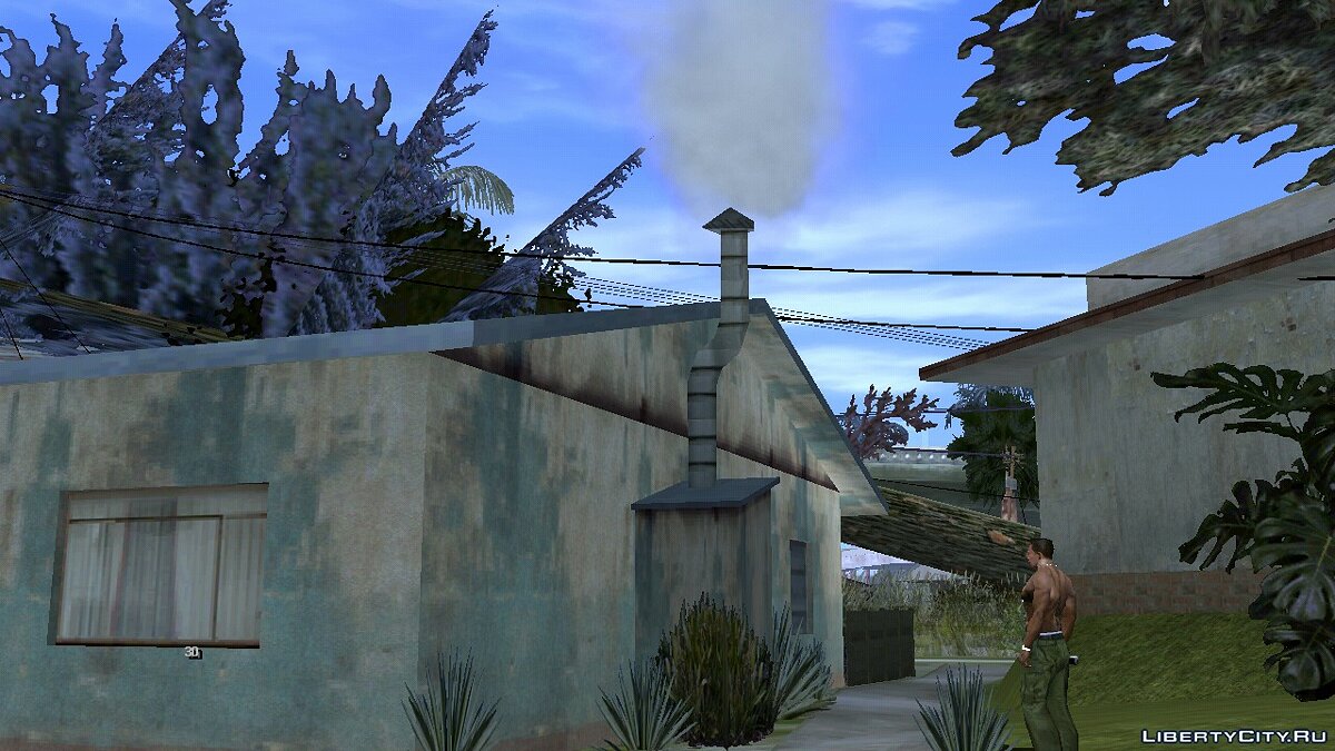 Дым из дымохода на Grove Street для GTA San Andreas (iOS, Android) - Картинка #1