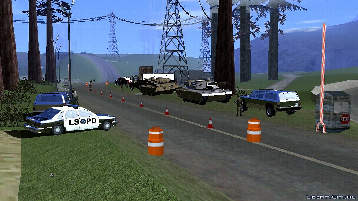 Блокпост полиции  для GTA San Andreas (iOS, Android) - Картинка #2
