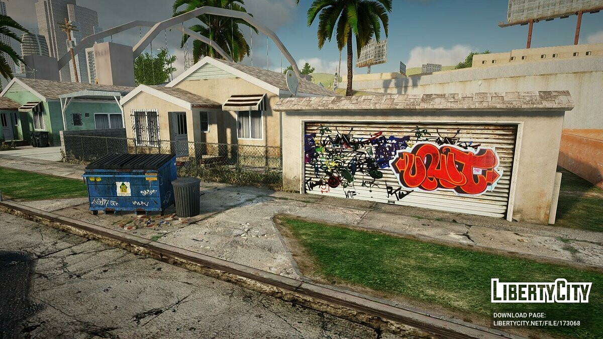 Grove Street in the style of GTA 5 for GTA San Andreas - Картинка #7