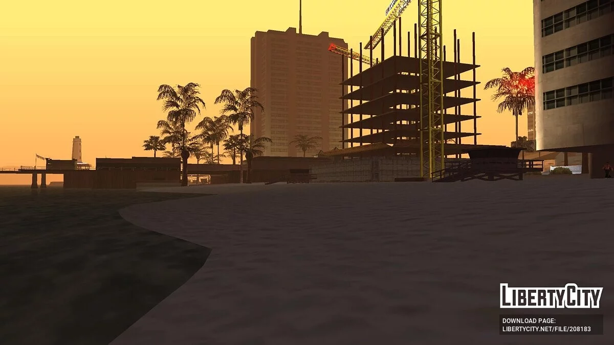 Стройка  на пляже  Santa Maria Beach / GTA San Andreas