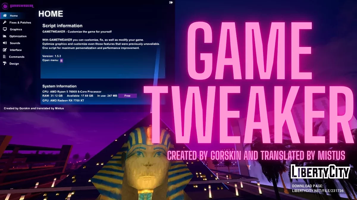 Game Tweaker 1.5.3 / GTA San Andreas