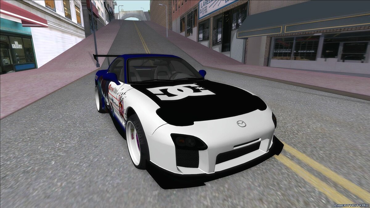 Скачать Mazda RX-7 Black Rock Shooter Itasha для GTA San Andreas