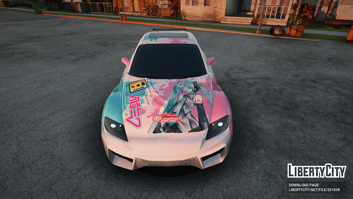 Скачать Mazda RX-8 Reventon Itasha Vocaloid Miku для GTA San Andreas