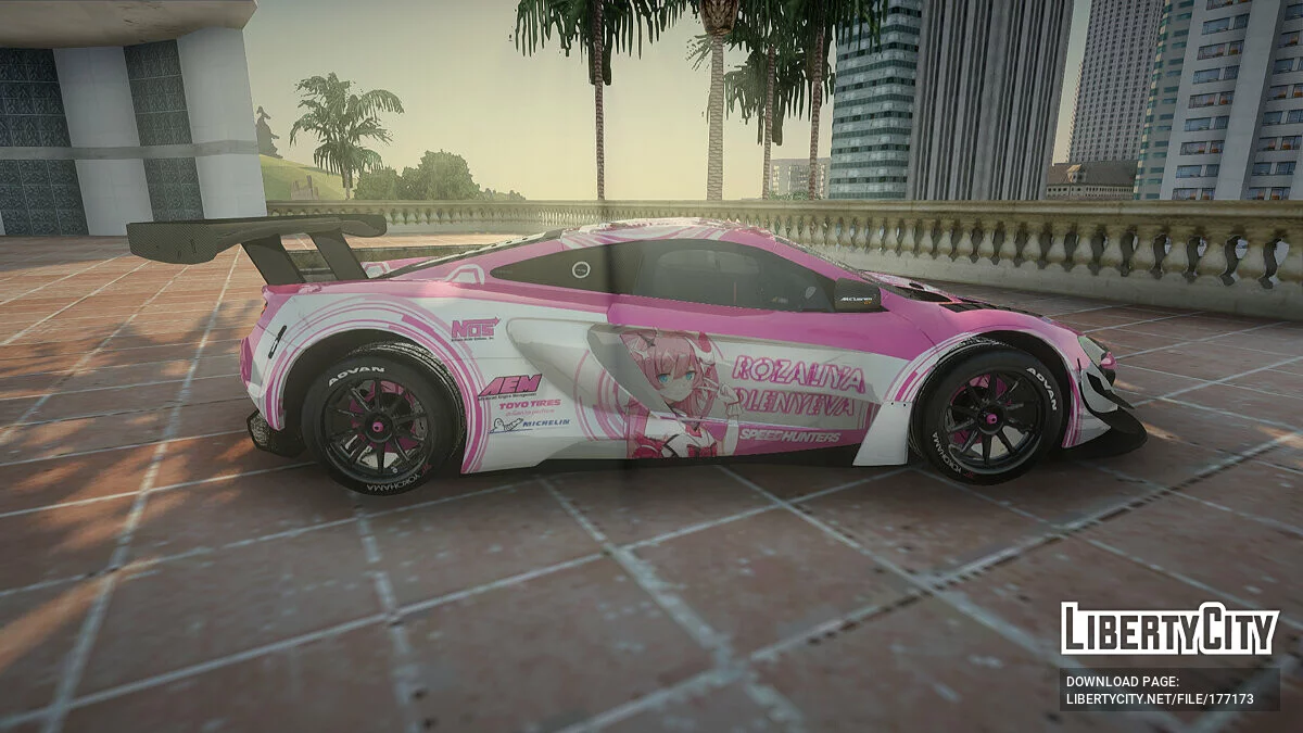 McLaren 650S GT3 2015 Itasha Rozaliya [2k и 4k текстуры] / GTA San Andreas