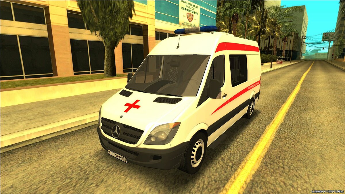 Скачать Mercedes-Benz Sprinter 311CDI (скорая мед.помощь) для GTA San  Andreas