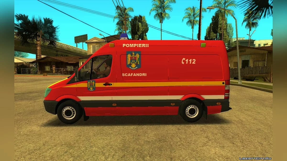 Mercedes Sprinter Pompierii Scafandri / GTA San Andreas