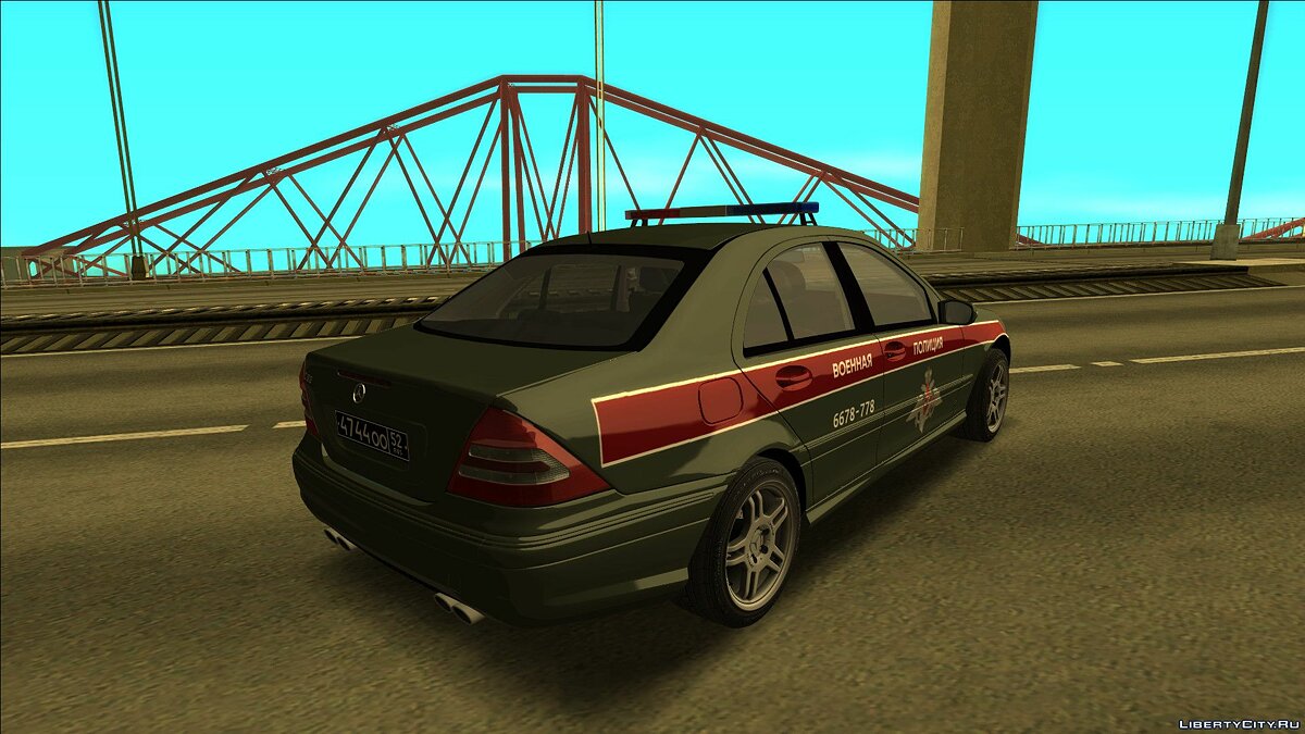 Скачать Mercedes-Benz C-класс в цветографике «Военная Полиция» для GTA San  Andreas