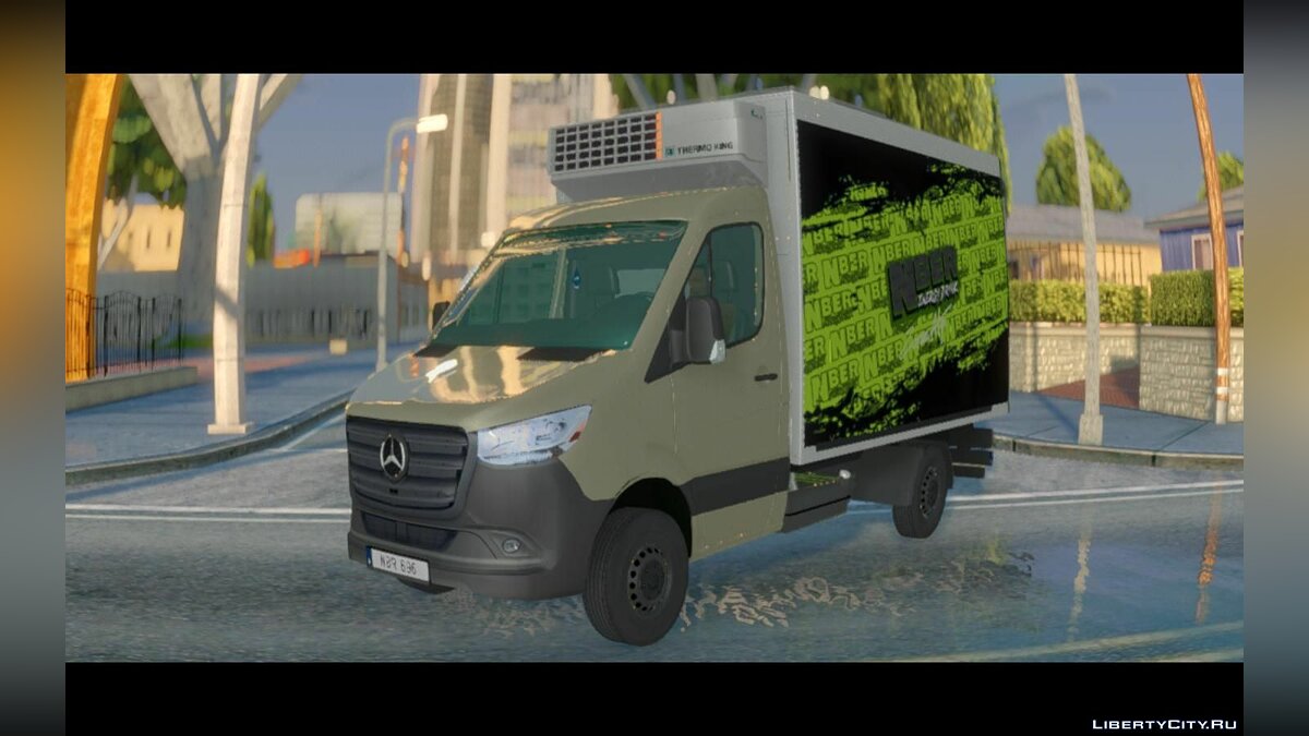 Скачать Mercedes-Benz Sprinter Transporter - Энергетический напиток BER для  GTA San Andreas