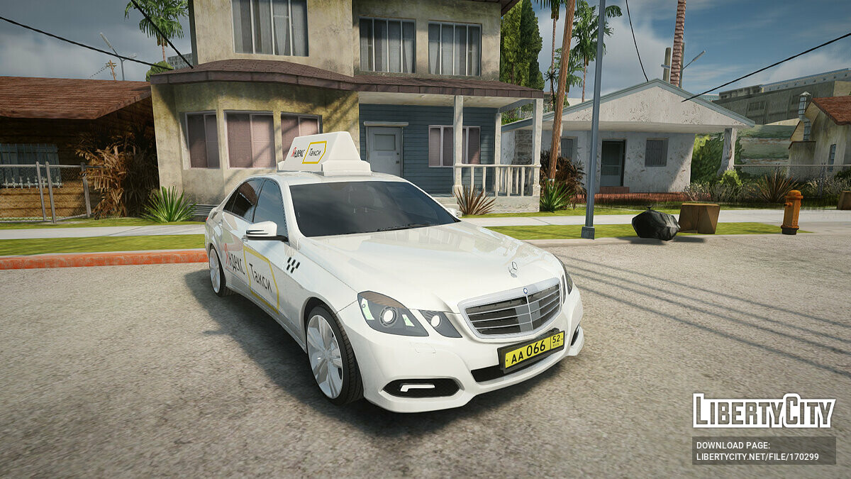 Скачать Mercedes-Benz E500 W212 Яндекс такси для GTA San Andreas