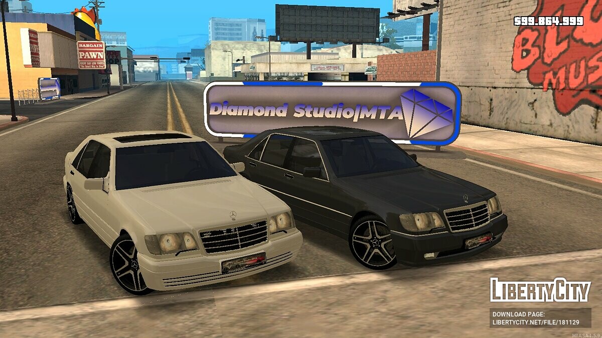 Скачать Mercedes-Benz W140 + CCD для GTA San Andreas