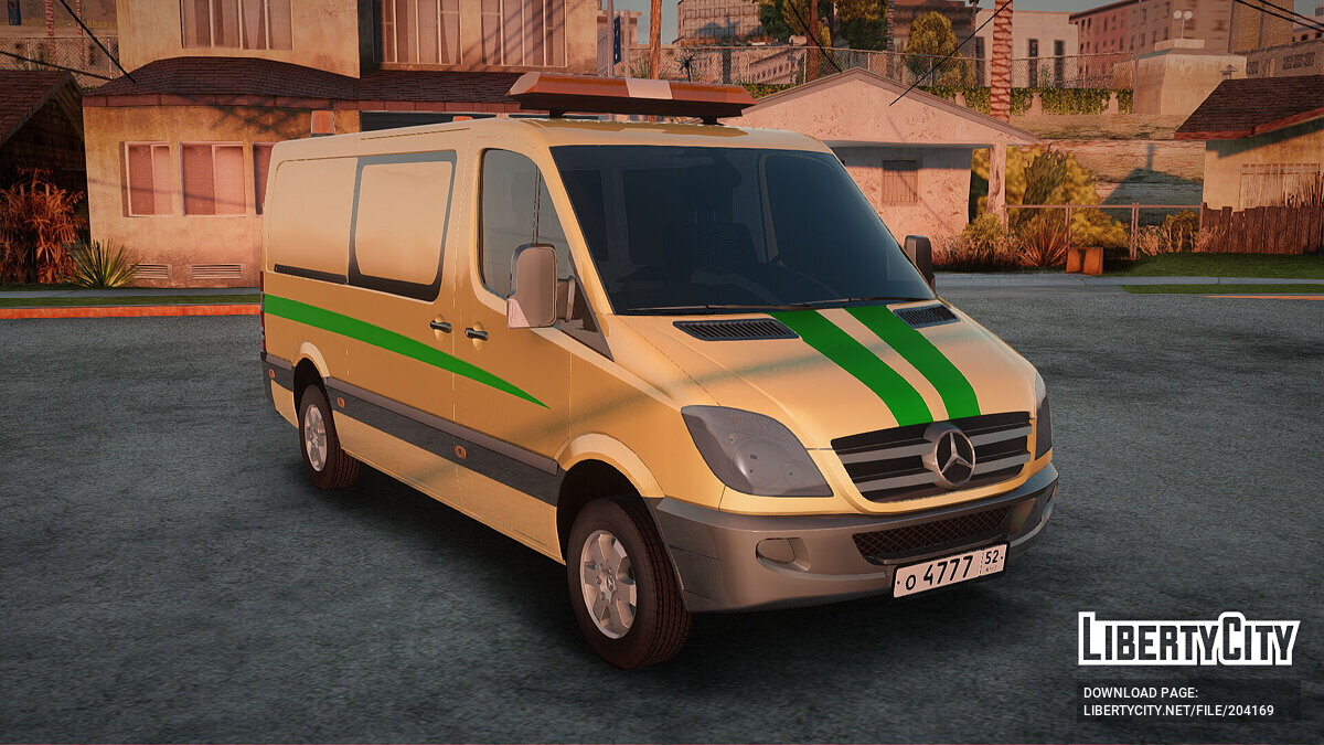 Скачать Mercedes-Benz Sprinter Инкассация России для GTA San Andreas