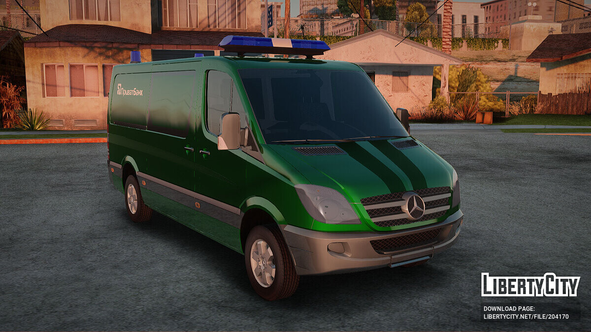 Скачать Mercedes-Benz Sprinter ПриватБанк для GTA San Andreas