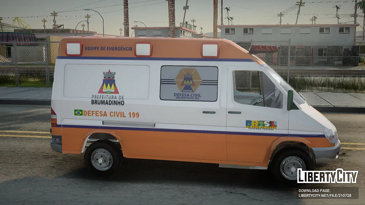 Mercedes-Benz Sprinter Ambulance (Defesa Civil) / GTA San Andreas