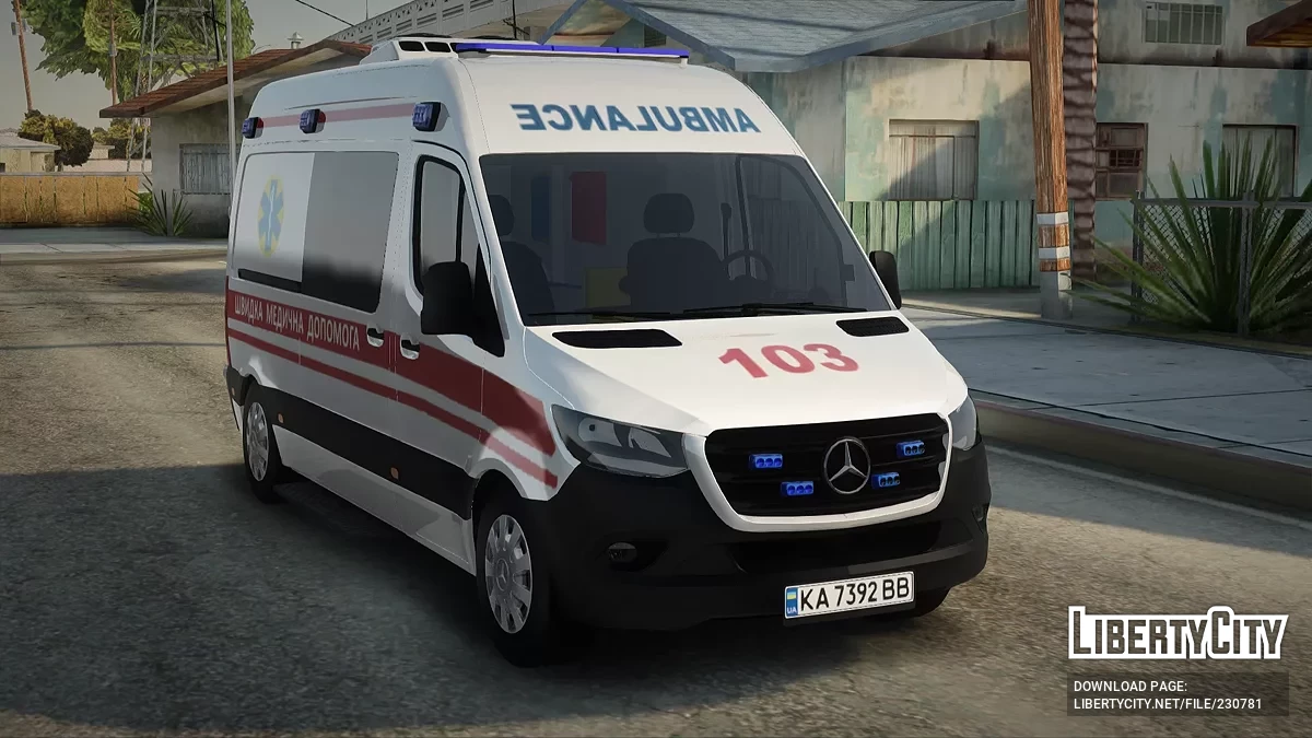 Mercedes-Benz Sprinter 416 CDI Скорая Помощь Украины / GTA San Andreas