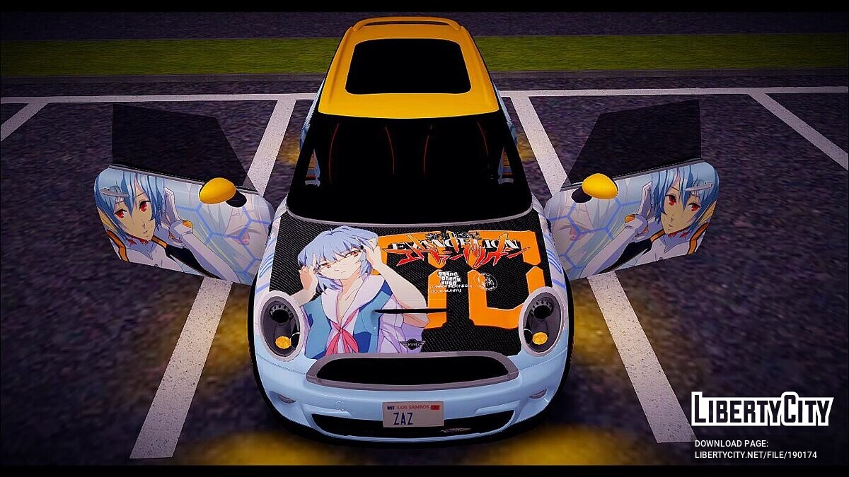 Скачать Mini Cooper Clubman S w Rei Ayanami Itasha Vinyl для GTA San Andreas