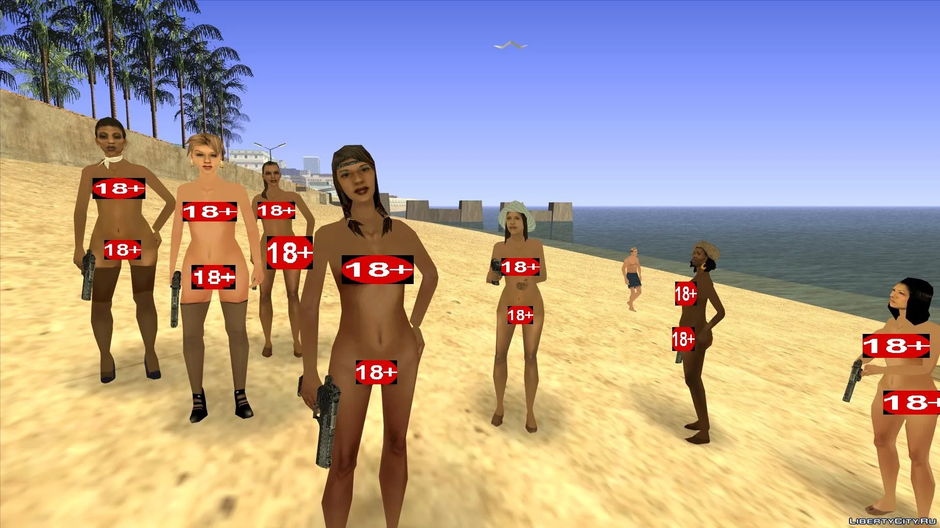 модельки голые topless Nude Girl Peds Mod (Naked Girls) 18+ для GTA San Andreas