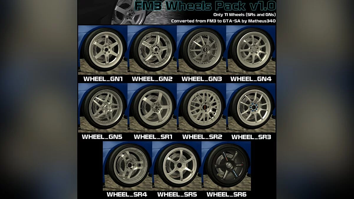 Wheels Pack FM3 / GTA San Andreas
