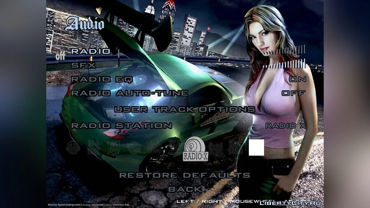 Новый меню в стиле Need For Speed / GTA San Andreas