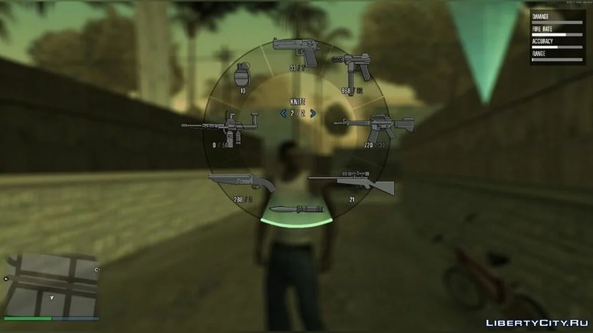 Колесо выбора оружия и ХУД из GTA 5 / GTA San Andreas