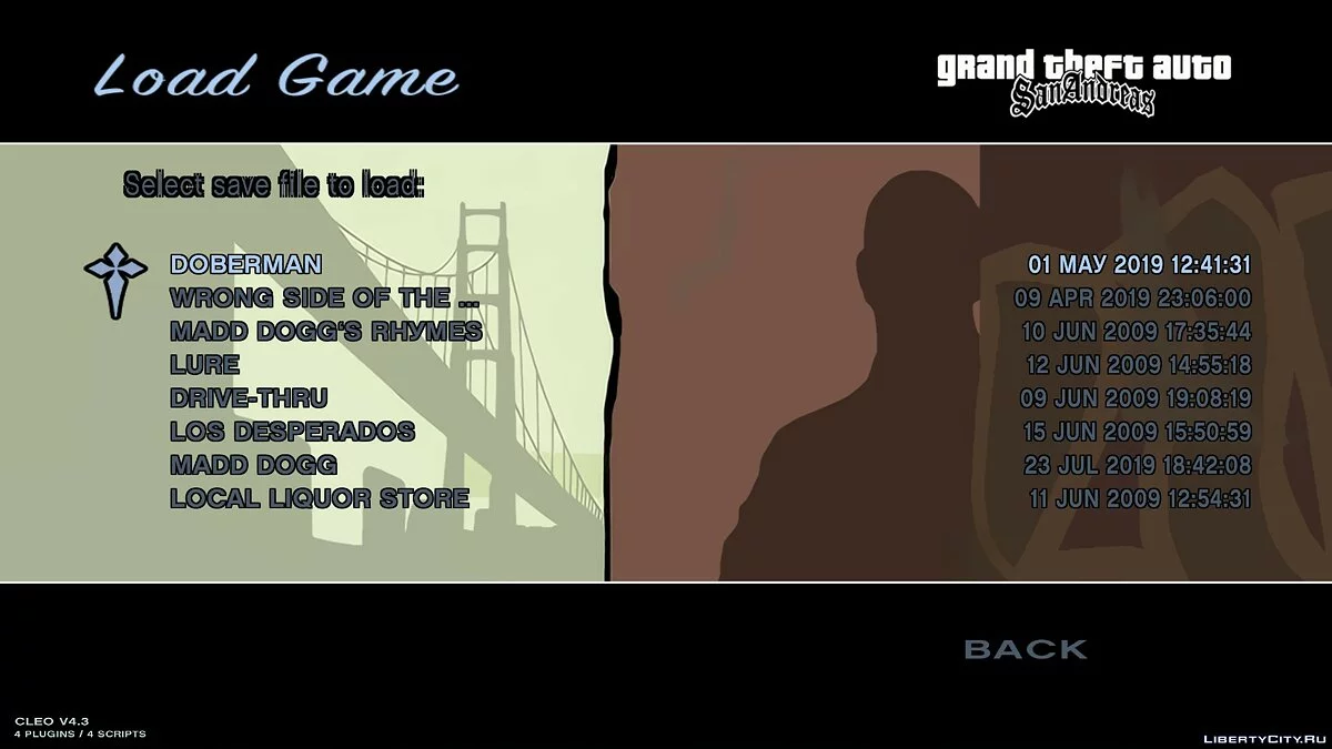 Загрузочные экраны и меню к модификации Amazing Player Female / GTA San Andreas
