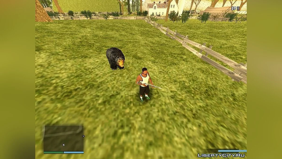 Бурый медведь на ферме / GTA San Andreas